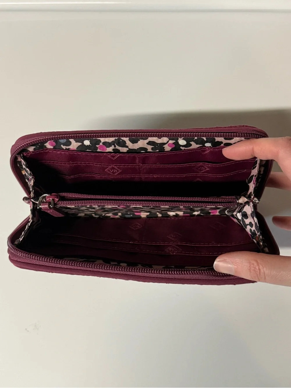 Vera Bradley Quilted Zip-Around Wallet – Burgundy